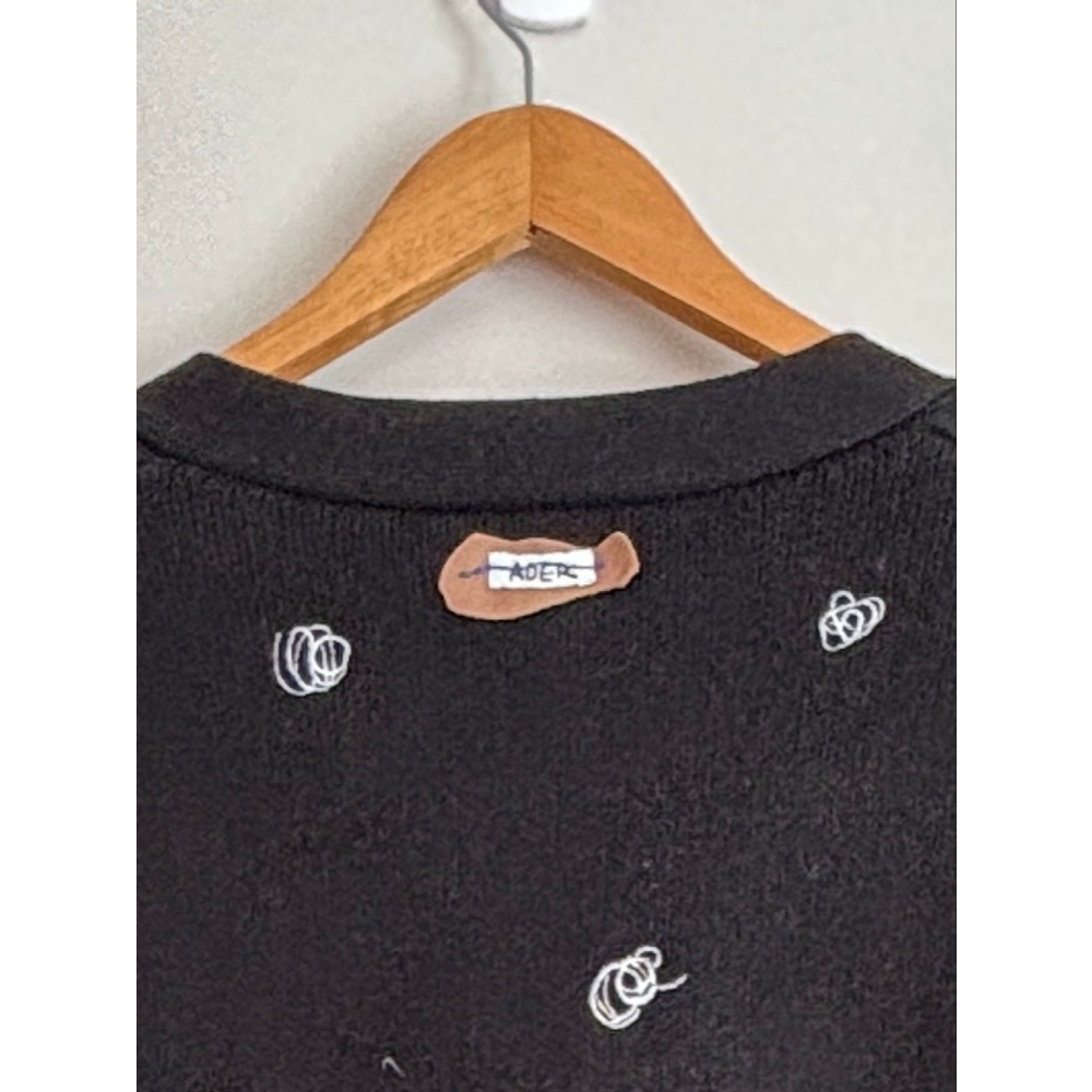 Ader Error Black White Toty Cardigan Cotton Size 3 Medium - Picture 5 of 12
